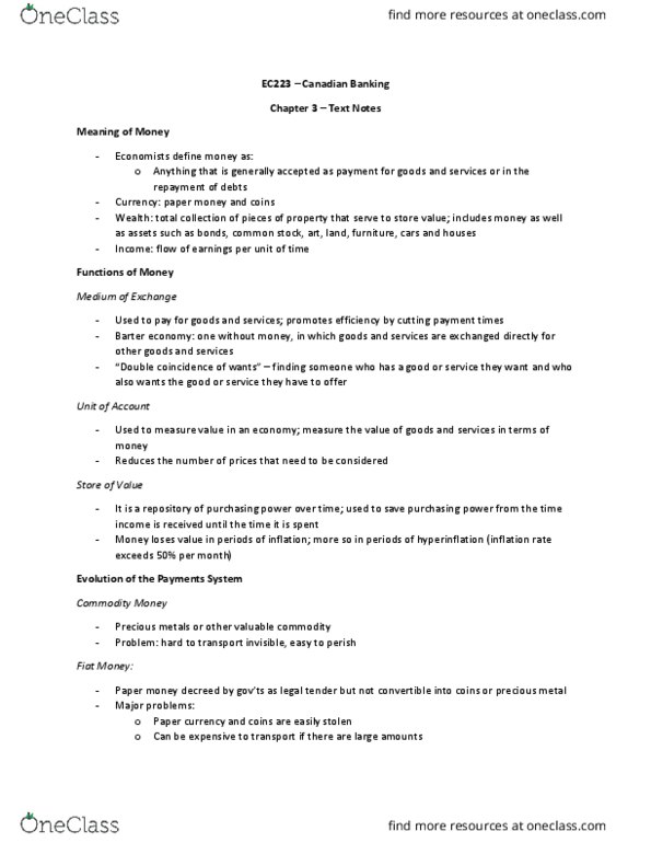 EC223 Chapter Notes - Chapter 3: Ecash, Business Cycle, Precious Metal thumbnail