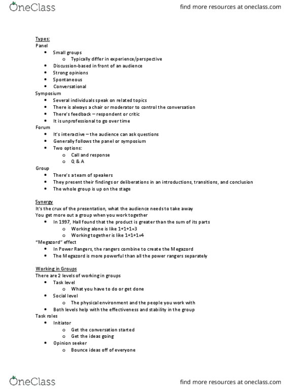 COMM 210 Lecture Notes - Lecture 7: Groupthink, Pitch Shift thumbnail