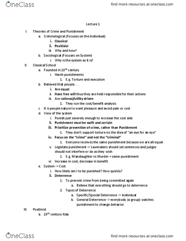 CRM/LAW C7 Lecture Notes - Lecture 1: Individual Psychological Assessment, Human Nature, Determinism thumbnail