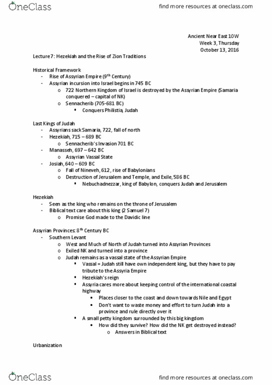 AN N EA 10W Lecture Notes - Lecture 7: Esarhaddon, Rabshakeh, Gihon Spring thumbnail