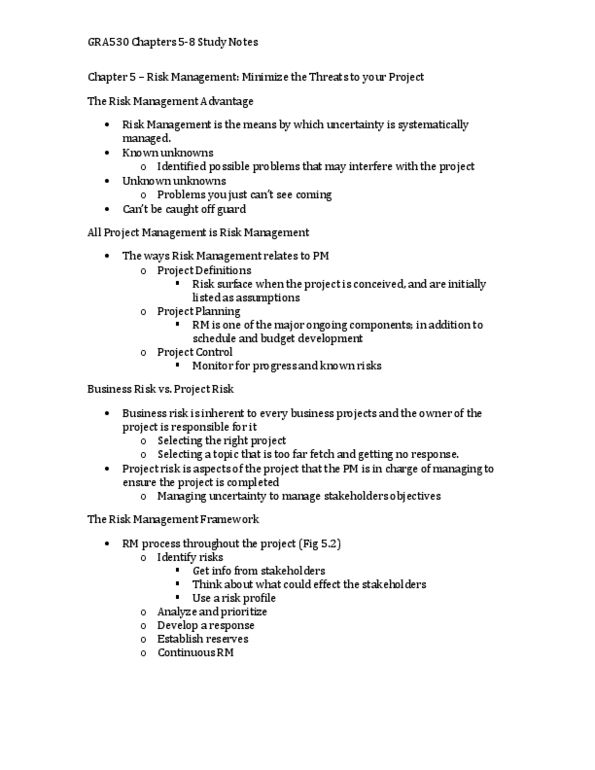 GRA 530 Chapter Notes -Early Start, Guesstimate, Product Lifecycle thumbnail