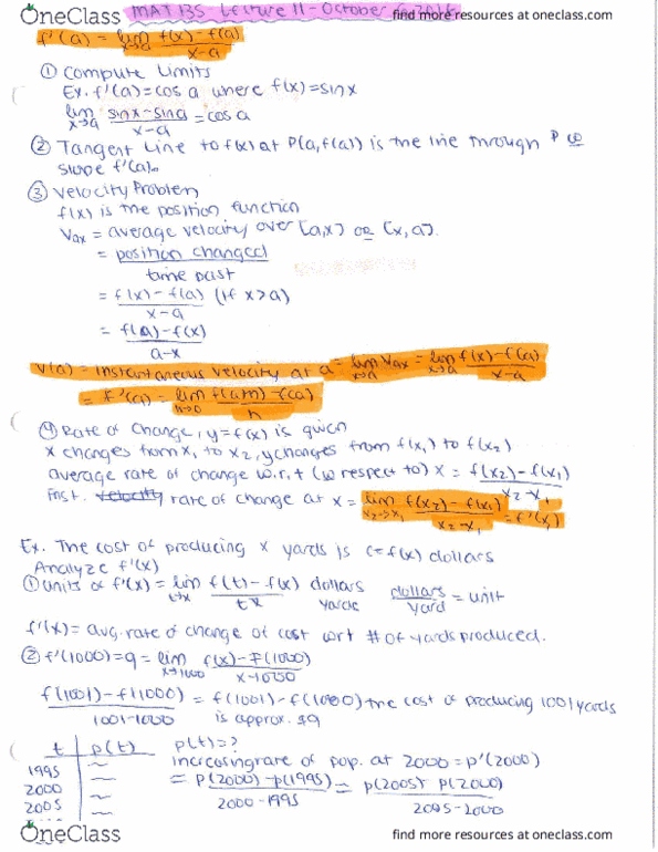 MAT135H1 Lecture Notes - Lecture 11: Tangent thumbnail
