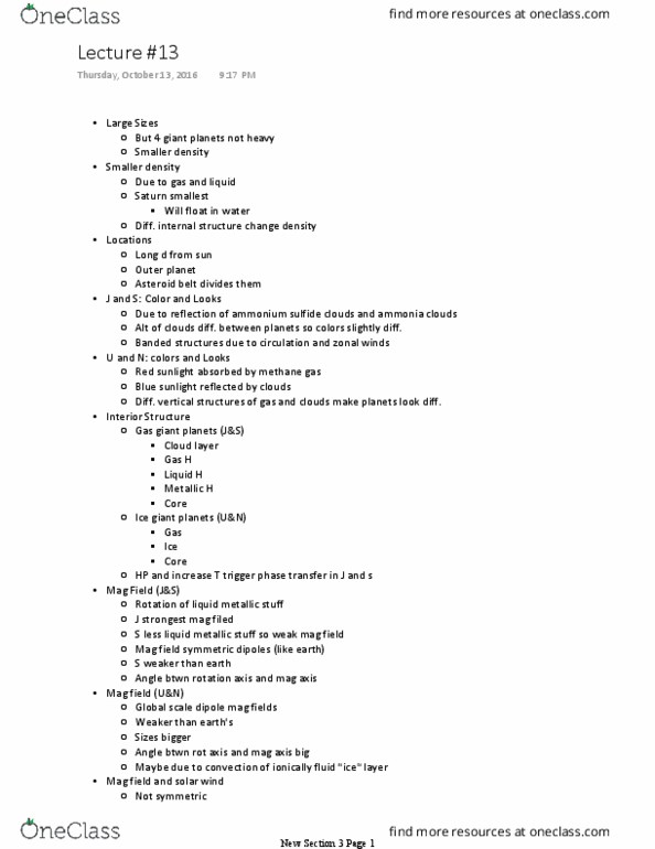 PHYS 1305 Lecture Notes - Lecture 13: Solar Wind, Ammonium Sulfide, Ice Giant thumbnail