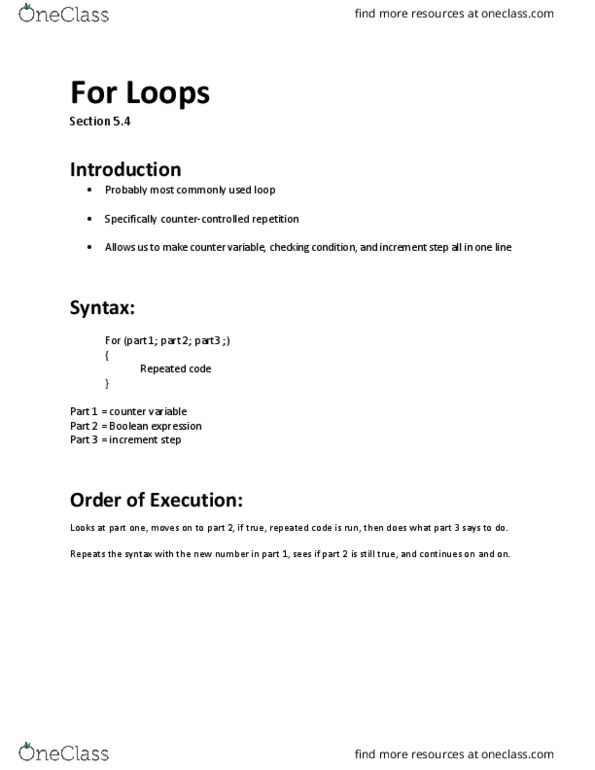 CS 1100 Lecture Notes - Boolean Expression thumbnail