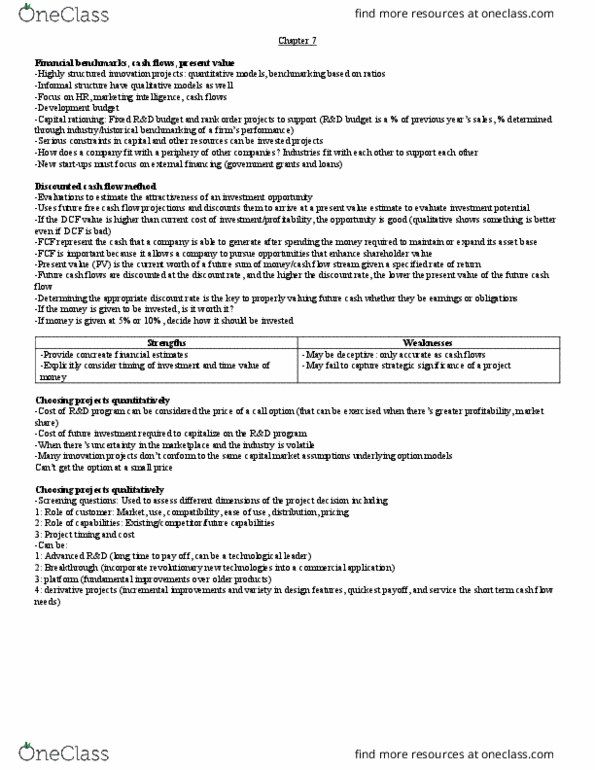 SCBUS223 Lecture Notes - Lecture 5: Call Option, Qualitative Economics, Cash Flow thumbnail