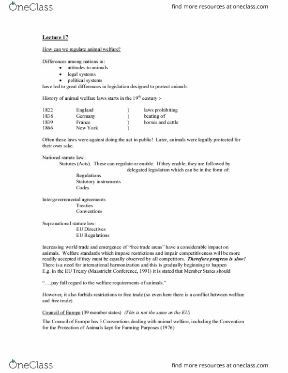 ANSC 1210 Lecture Notes - Lecture 17: Dairy Farming, Elective Surgery, Veterinary Record thumbnail