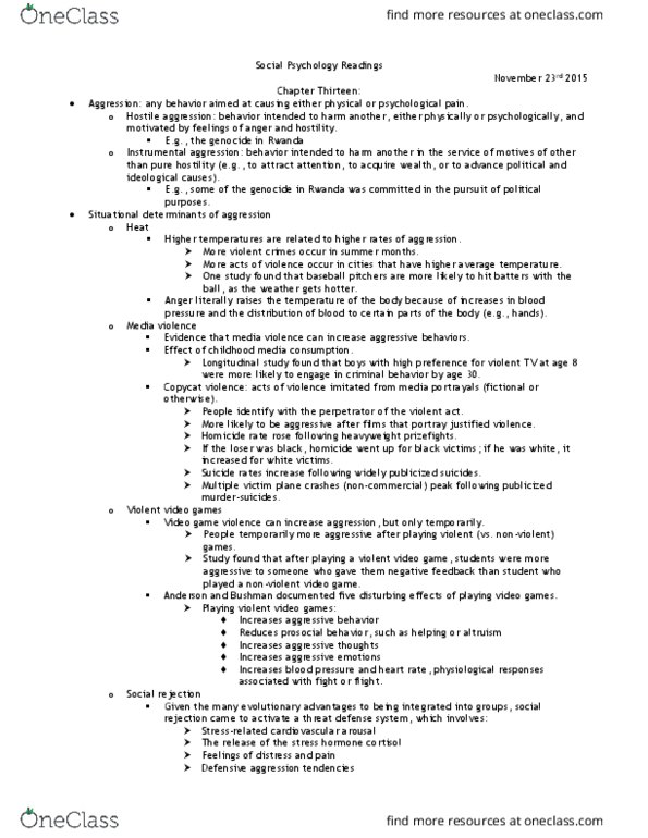 PSYB10H3 Chapter Notes - Chapter 13: Inclusive Fitness, Reactive Devaluation, Learned Helplessness thumbnail