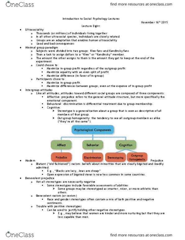 PSYB10H3 Lecture Notes - Lecture 8: Realistic Conflict Theory, Subtyping, Outline Of Object Recognition thumbnail