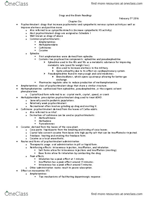 PSYC62H3 Chapter Notes - Chapter 6: Nucleus Accumbens, Disulfiram, Addiction thumbnail