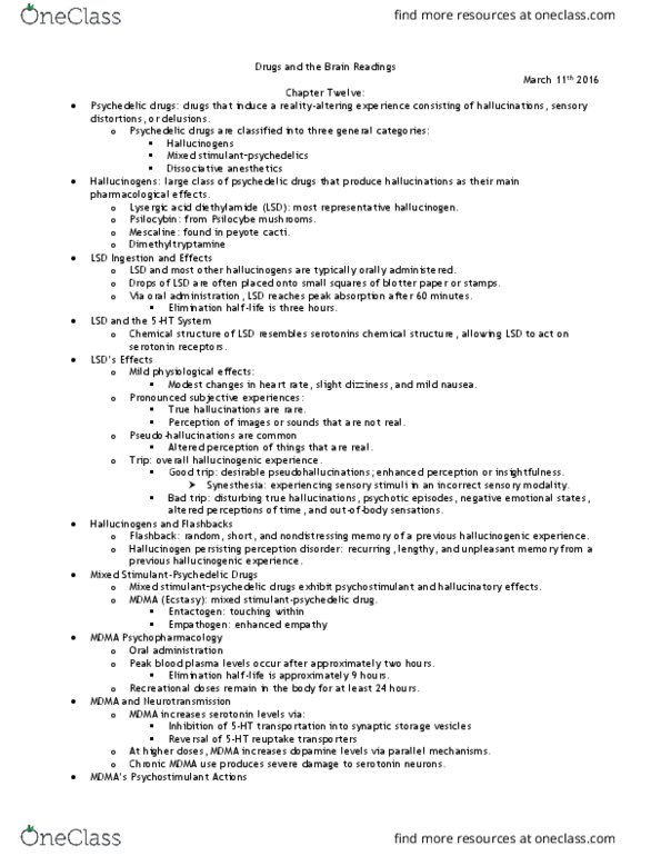 PSYC62H3 Chapter Notes - Chapter 12: Posttraumatic Stress Disorder, Blood Plasma, Depressant thumbnail