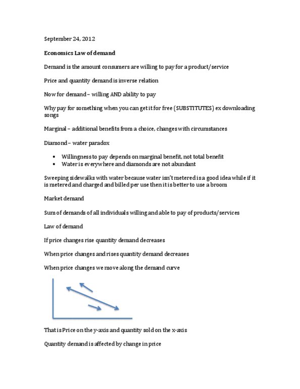ECO105Y1 Lecture Notes - Inverse Relation, Demand Curve, Tonne thumbnail