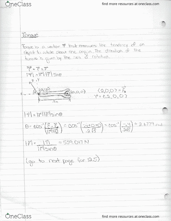 MATH 2204 Lecture 6: 12.4 Torque and 12.5 Equations of Lines and planes thumbnail