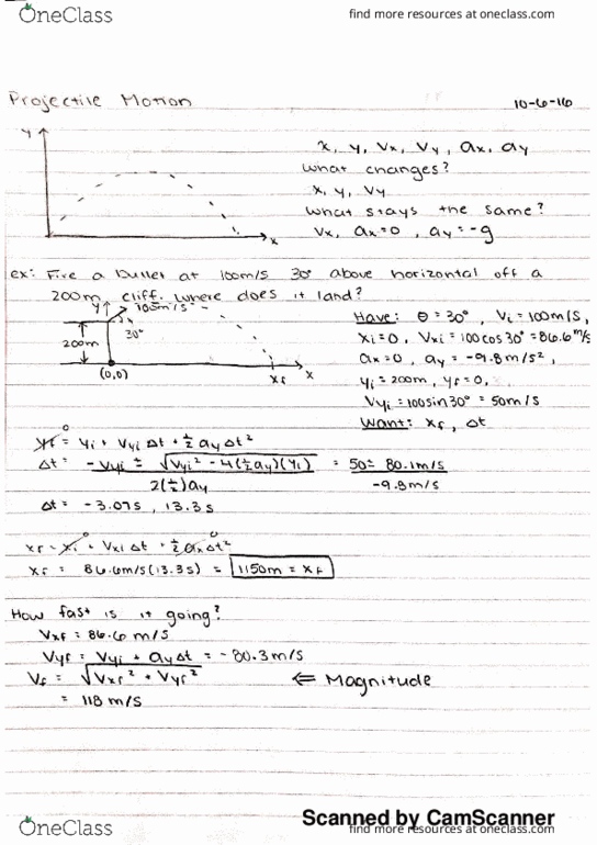 PHYS 141 Lecture 9: Projectile Motion thumbnail