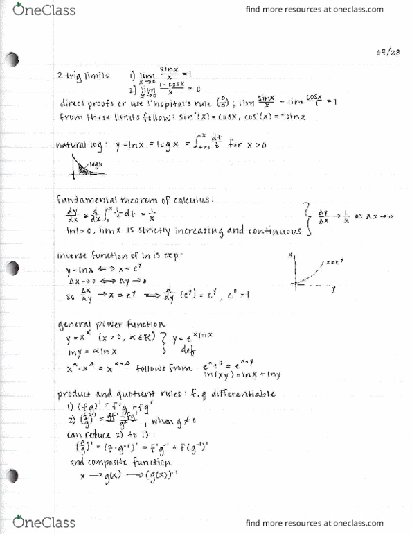 MATH 20400 Lecture Notes - Lecture 1: Citral, Inverse Function thumbnail