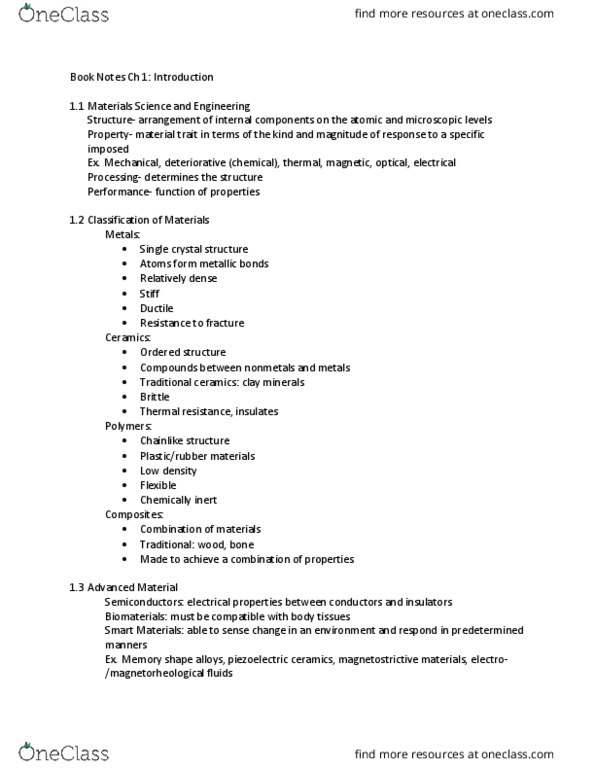 MEEN 222 Chapter Notes - Chapter 1: Nanomaterials, Magnetostriction, Thermal Resistance thumbnail