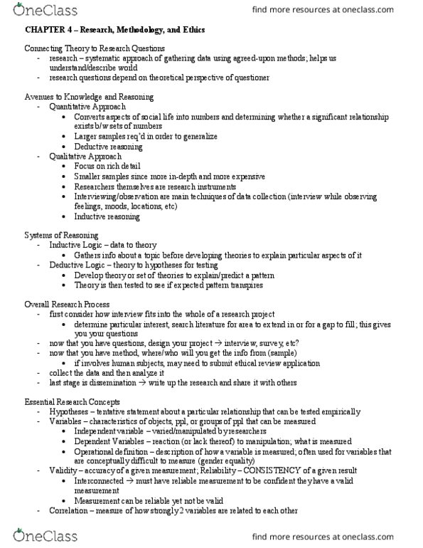 SOC101 Chapter Notes - Chapter 4: Participatory Action Research, Assisted Suicide, Nuremberg Code thumbnail