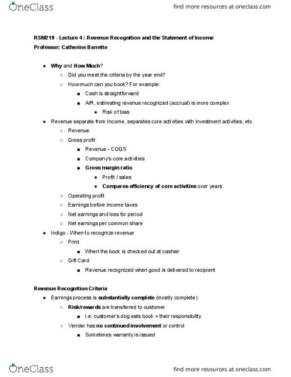 RSM219H1 Lecture Notes - Lecture 4: Spotify, Weighted Arithmetic Mean, Income Statement thumbnail