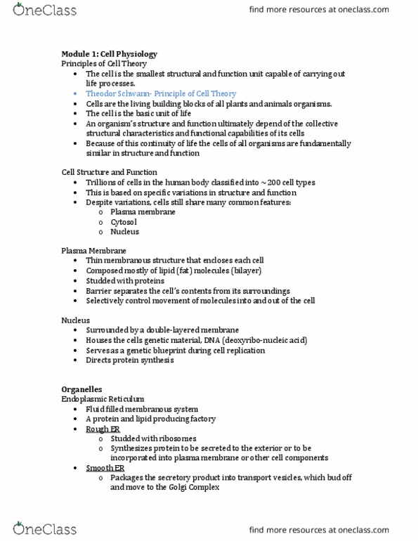 KINE 2011 Lecture Notes - Lecture 1: Cytoskeleton, Adenine, Pinocytosis thumbnail