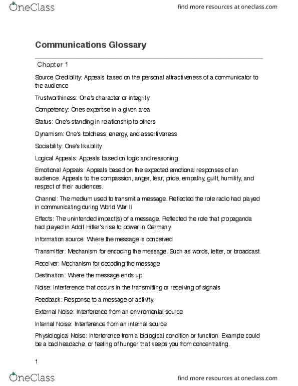 CMN 1148 Lecture Notes - Lecture 1: Paralanguage, Information Source, Japanese Studies thumbnail