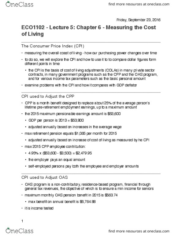 ECO 1102 Lecture Notes - Lecture 4: Root Mean Square, Nominal Interest Rate, Gdp Deflator thumbnail