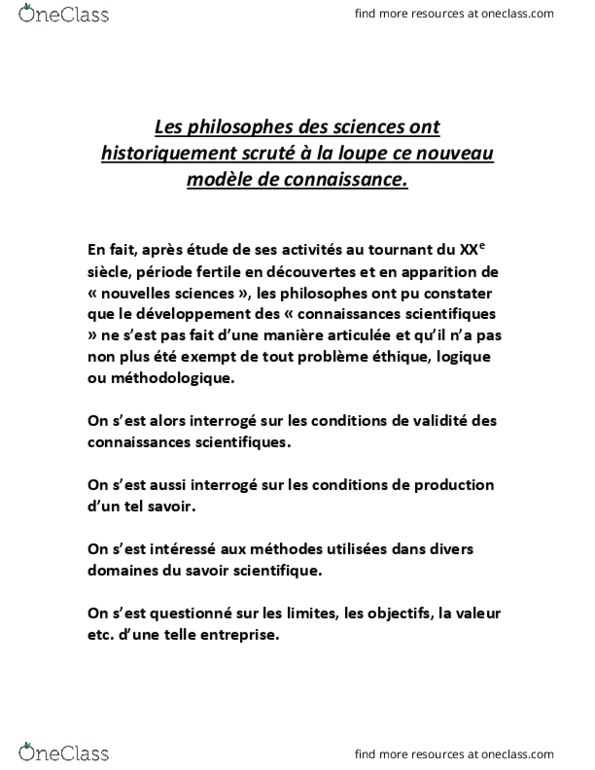 PHI 1501 Lecture Notes - Lecture 3: Philosophes, Rudolf Carnap, La Nature thumbnail