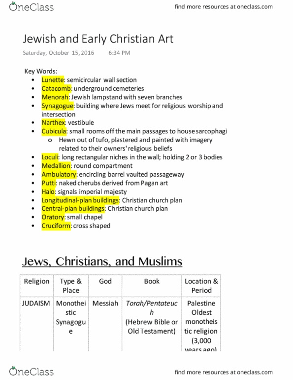 ARTS 149 Lecture Notes - Lecture 8: Entablature, Aisle, Apse thumbnail