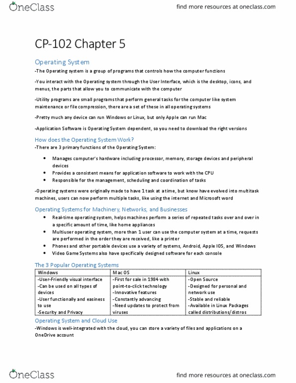 CP102 Chapter Notes - Chapter 5: Watching Movies, Application Programming Interface, Device Driver thumbnail