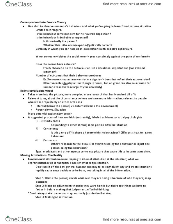 PSYC 231 Lecture Notes - Lecture 7: Norm (Social), Self-Perception Theory, Counterfactual Thinking thumbnail