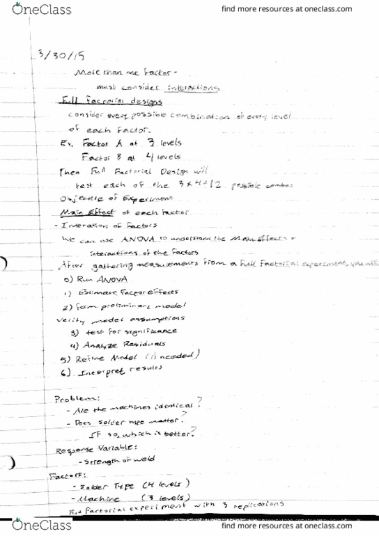 IE 3522 Lecture Notes - Lecture 15: Analysis Of Variance thumbnail