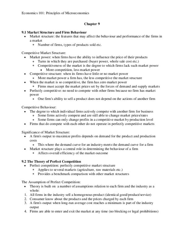 ECON 101 Chapter Notes - Chapter 9: Opportunity Cost, Economic Equilibrium, Demand Curve thumbnail