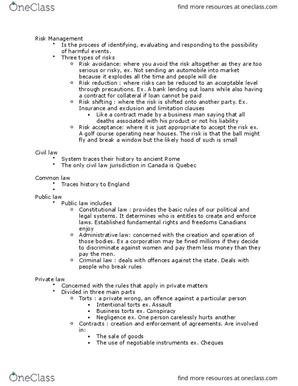 LAW 122 Lecture Notes - Lecture 1: Equal Protection Clause, Section 33 Of The Canadian Charter Of Rights And Freedoms, Primary And Secondary Legislation thumbnail