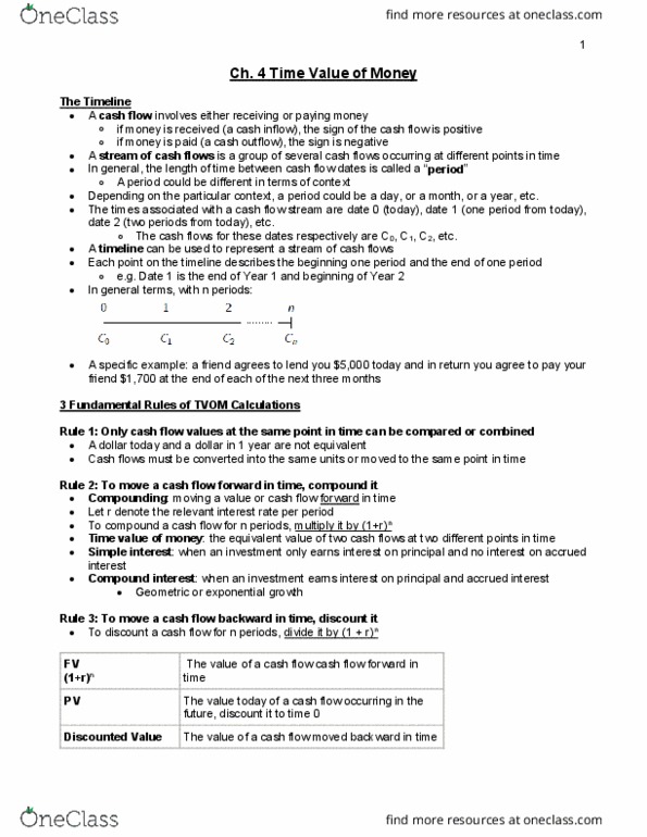 AFM273 Chapter 4: AFM 273 Chapter 4: C4: Time-Value-of-Money thumbnail