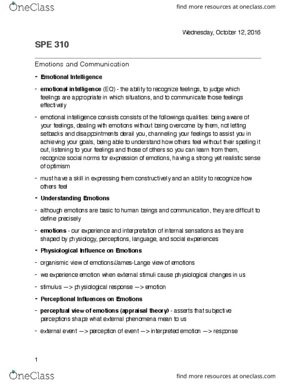 SPE-310 Chapter Notes - Chapter 7: Appraisal Theory thumbnail