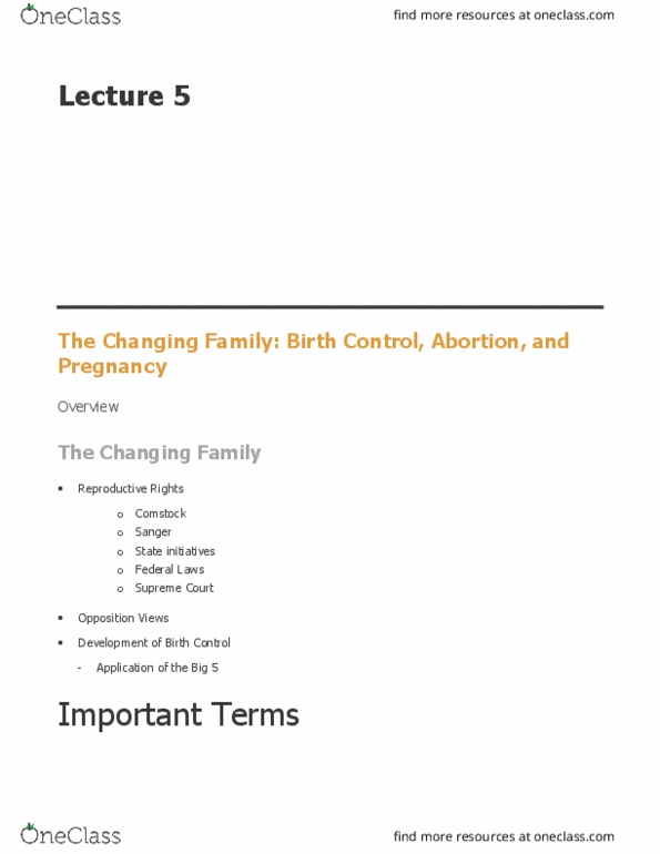 10:832:302 Lecture Notes - Lecture 5: Planned Parenthood, Title X, Voer thumbnail