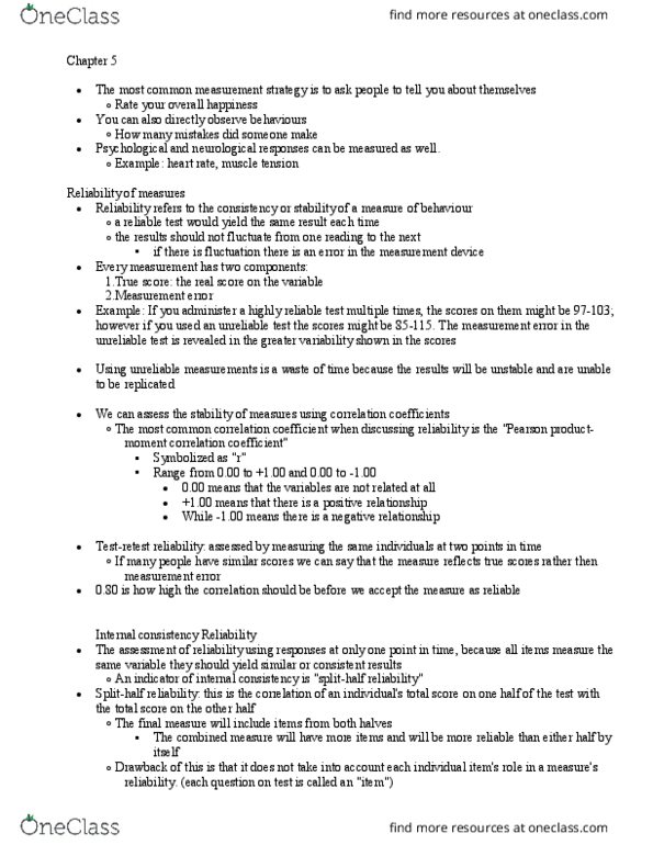 PSYB01H3 Chapter Notes - Chapter 57: General Social Survey, Baseball Statistics, Agreeableness thumbnail