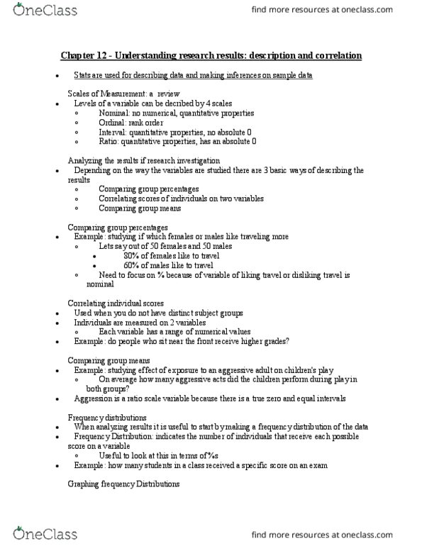 PSYB01H3 Chapter Notes - Chapter 12: Frequency Distribution, Effect Size, Structural Equation Modeling thumbnail