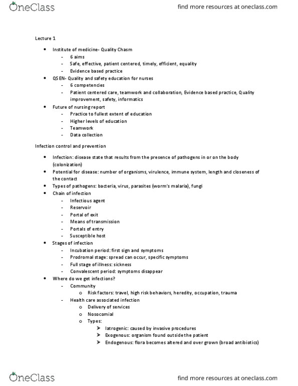 NUR 300 Lecture Notes - Lecture 1: Pertussis, Immunodeficiency, Vancomycin-Resistant Staphylococcus Aureus thumbnail