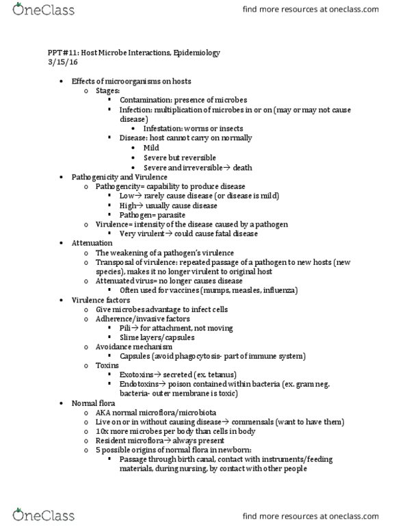 BIOS10115 Lecture Notes - Lecture 11: Human Microbiota, Vector Control, Pertussis thumbnail