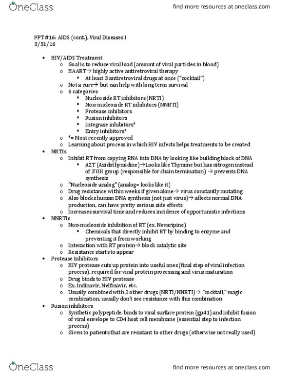BIOS10115 Lecture Notes - Lecture 16: Antihistamine, Nelfinavir, Congenital Rubella Syndrome thumbnail