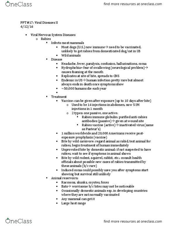 BIOS10115 Lecture Notes - Lecture 17: Antibody, Cytokine Storm, List Of Domesticated Animals thumbnail