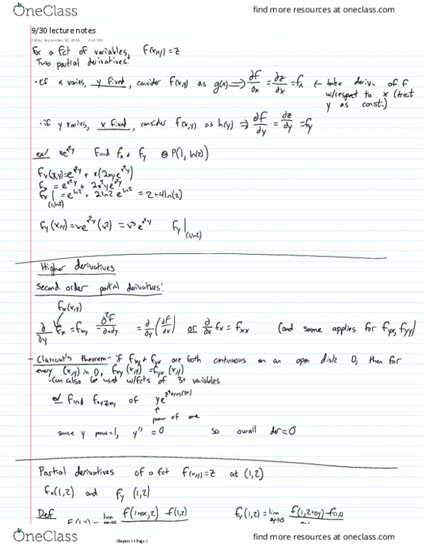 MATH 215 Lecture 10: 9/30 lecture notes thumbnail