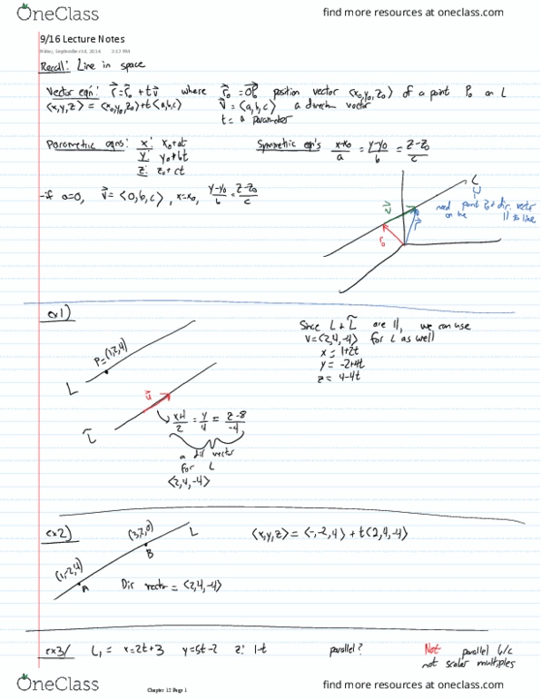 MATH 215 Lecture 4: 9/16 Lecture Notes thumbnail