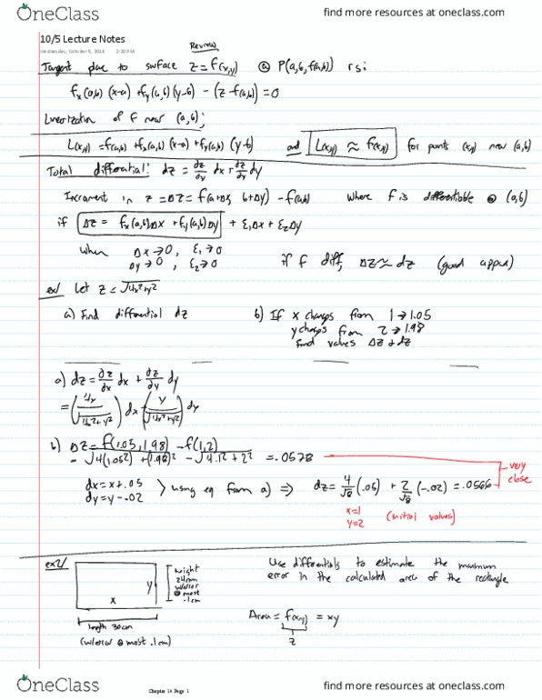 MATH 215 Lecture 12: 10/5 Lecture Notes thumbnail
