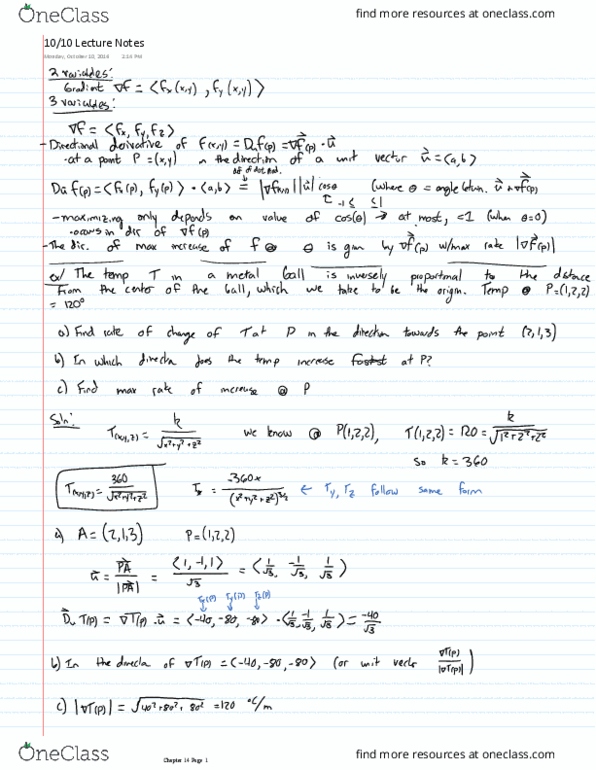 MATH 215 Lecture 14: 10/10 Lecture Notes thumbnail