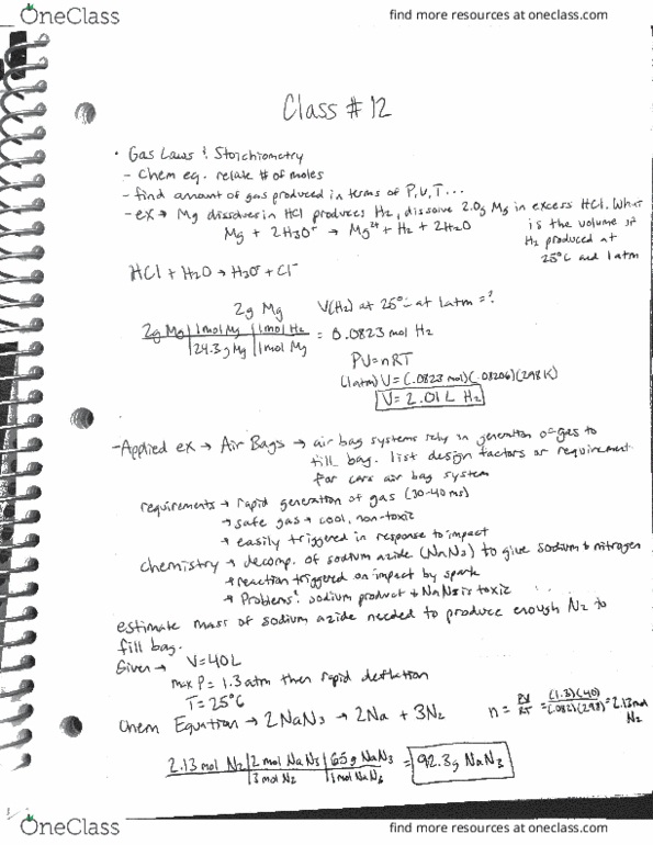 CHEM 107 Lecture Notes - Lecture 12: Tums, Ideal Gas Law, Systran thumbnail