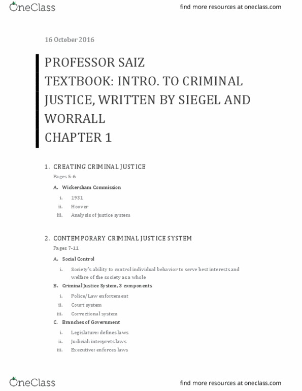 CCJ 3011 Lecture Notes - Lecture 1: Restorative Justice, Nolle Prosequi, Bench Trial thumbnail