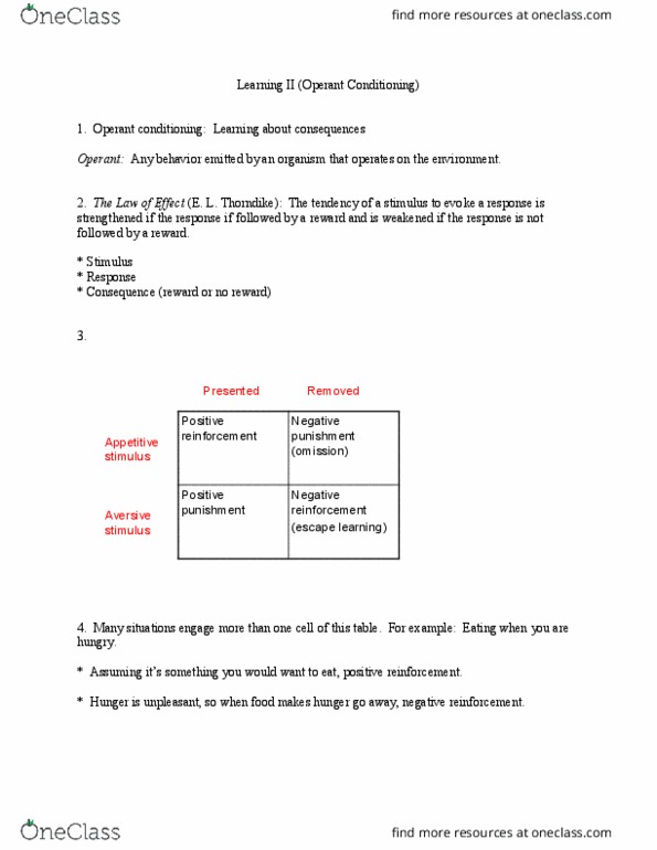 PSY 103 Lecture Notes - Lecture 6: Operant Conditioning, Meta-Analysis, Observational Learning thumbnail