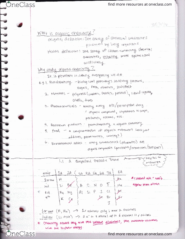 CHEM 51A Lecture Notes - Lecture 1: Noble Gas thumbnail