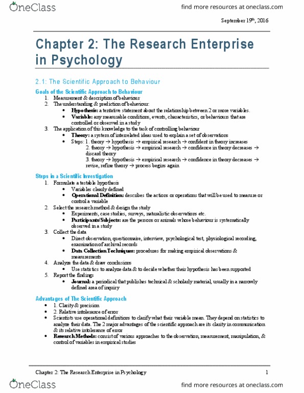 PSY100Y5 Chapter Notes - Chapter 2: Social Desirability Bias, Standard Deviation, Psychological Testing thumbnail