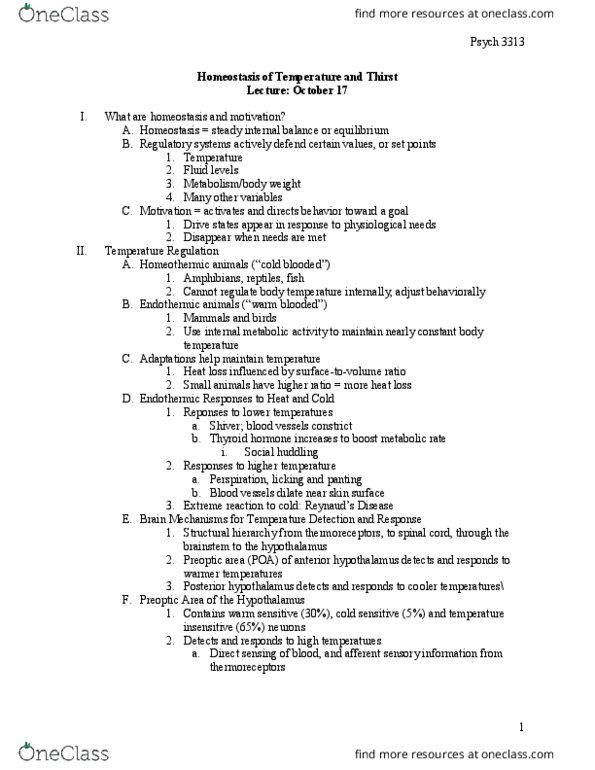 PSYCH 3313 Lecture Notes - Lecture 16: Aldosterone, Solitary Tract, Vascular Organ Of Lamina Terminalis thumbnail